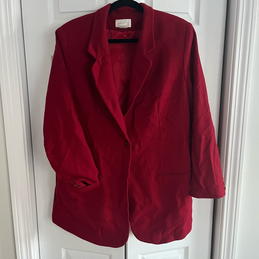 Roaman’s 100% wool red shell coat